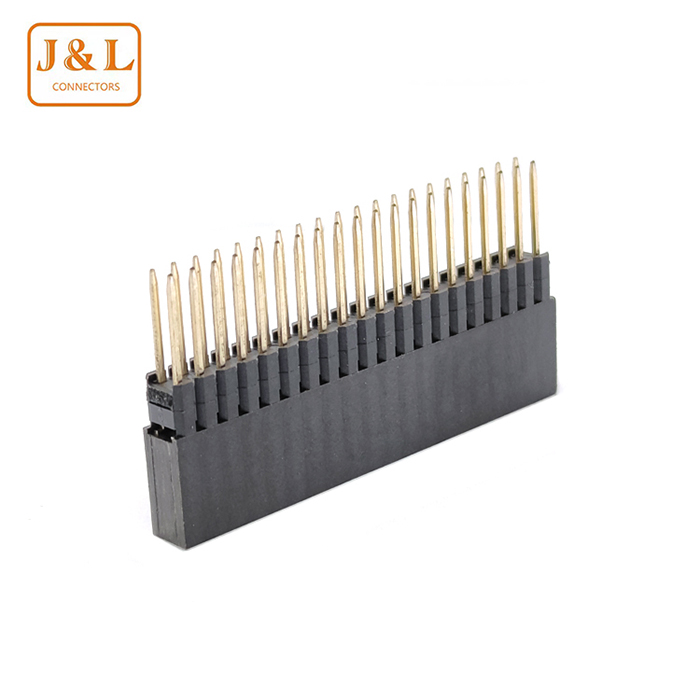 2.54间距加长针PC104 双排镀金排母
