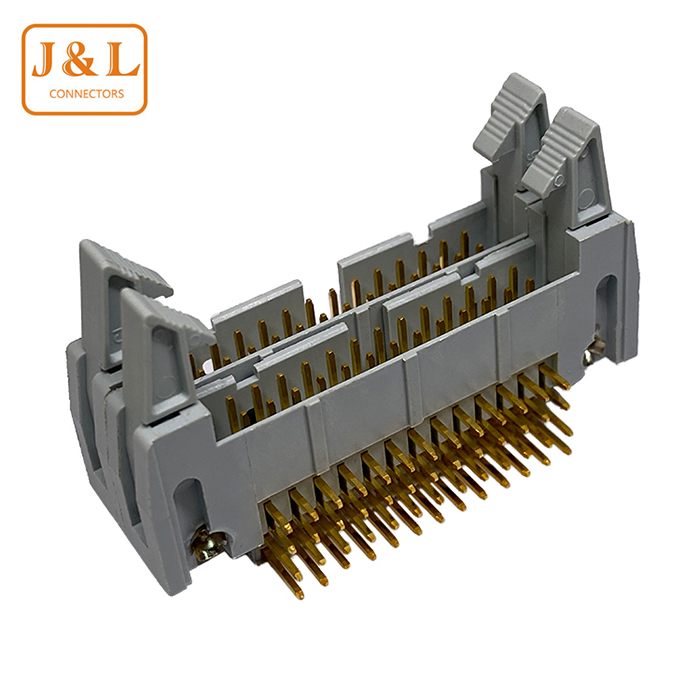 2.54mm间距4*13P四排双塑90度镀金灰色双胞胎弯针牛角