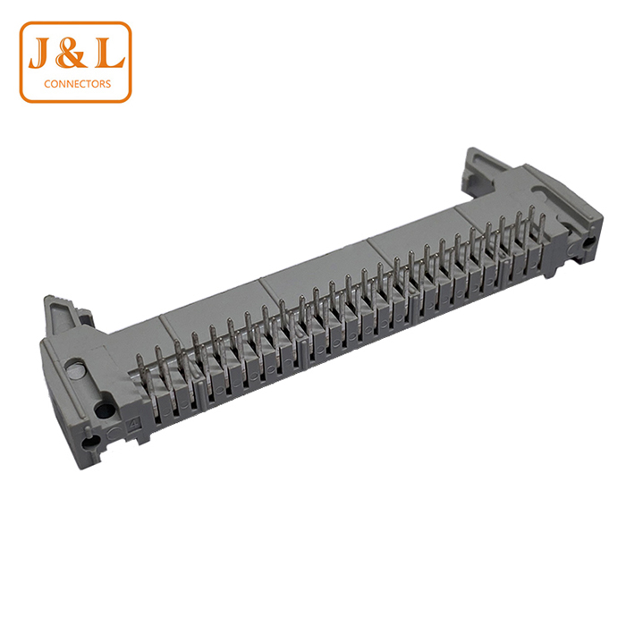 2.54mm间距2*25P双排90度灰色弯针牛角