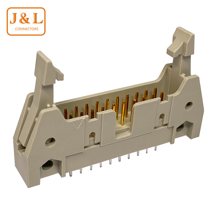 2.54mm间距2*10P双排直插180度牛角