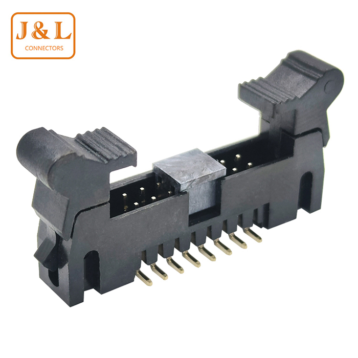 2.54mm间距2*8P双排贴片SMT镀金加盖牛角