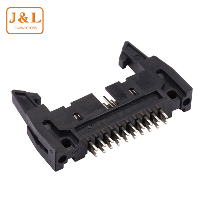 2.54mm间距2*10P双排直插180度镀金牛角