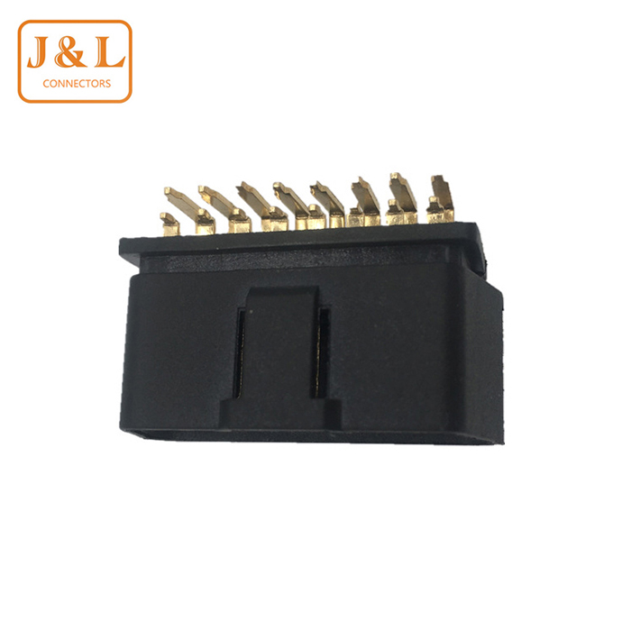 OBD-II镀金折弯公头16P汽车诊断连接器