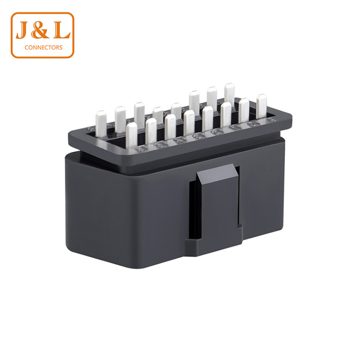 OBDII公头焊线式镀镍16针12V 24V汽车诊断插头连接器