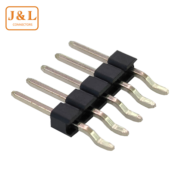 2.0mm间距1*5P单排镀金卧贴排针