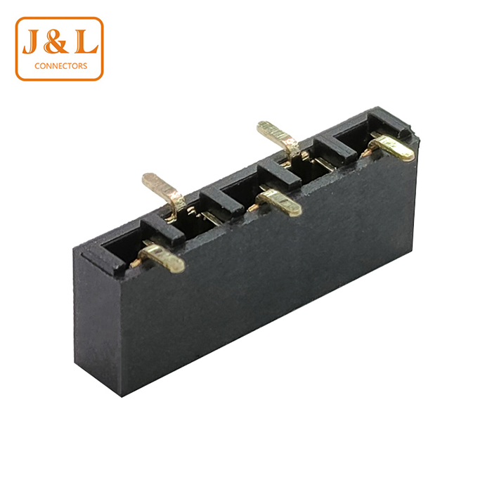 2.0mm间距单排5P镀金错位贴片排母