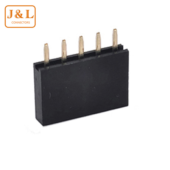 2.0mm间距单排5P镀金180度直插排母