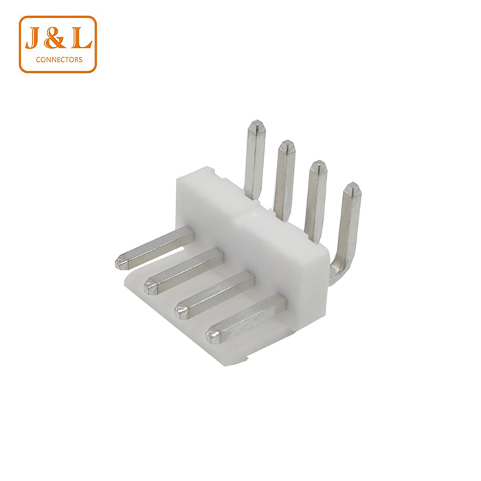 VH-4P接插件3.96mm弯插插座白色插针连接器