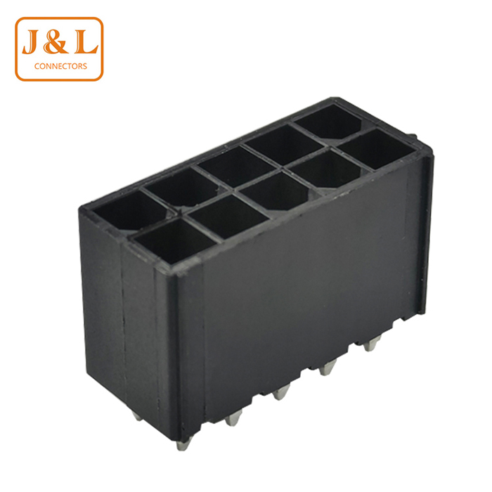 MX4.2mm 2X5P母座直针4.2间距连接器 10P黑色直针插座