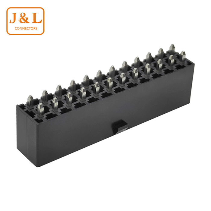 MX4.2mm 2X12P母座直针4.2间距连接器 24P黑色直针插座