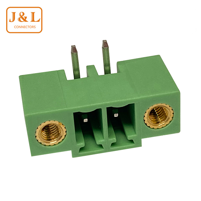 2.5mm间距 2P插拔式接线端子直针座弯针座带耳定