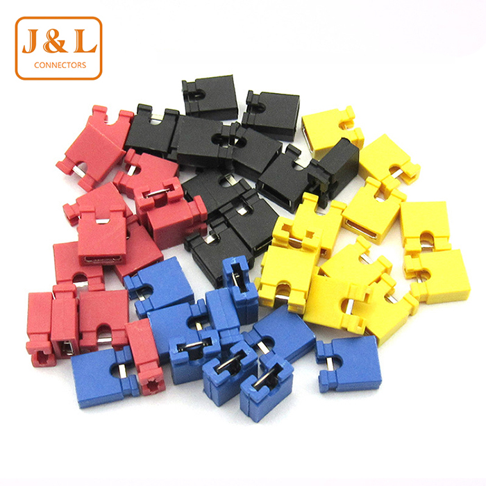 2.54MM间距 跳线帽短路帽 黑黄蓝红色短路块排针连接器帽开口 闭开