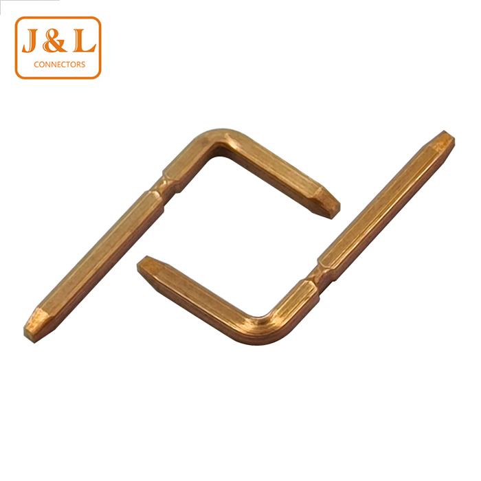 L型插针0.4/0.8/1.0/1.8/2.0/2.5/8.0mm 四方针90°折弯带卡点镀金 PCB 实心插针