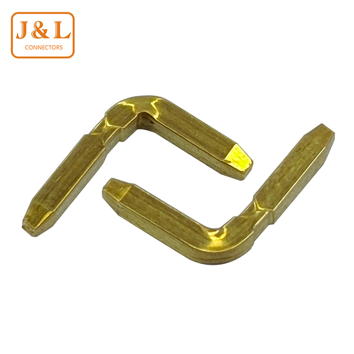 L型插针0.4/0.8/1.0/1.8/2.0/2.5/8.0mm 90°折弯带卡点镀金 PCB 实心插针