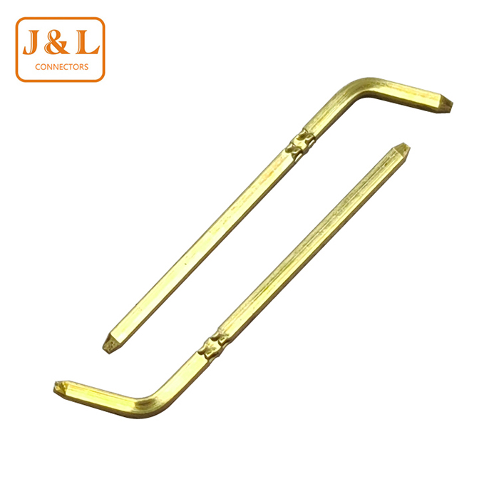 L型插针0.4/0.8/1.0/1.8/2.0/2.5/8.0mm 四方针90°折弯带卡点镀金 实心插针