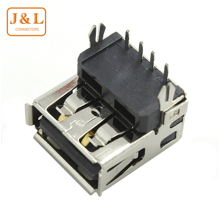 USB母座接口AF型90度正向加高/垫高USB连接器高品质全铜