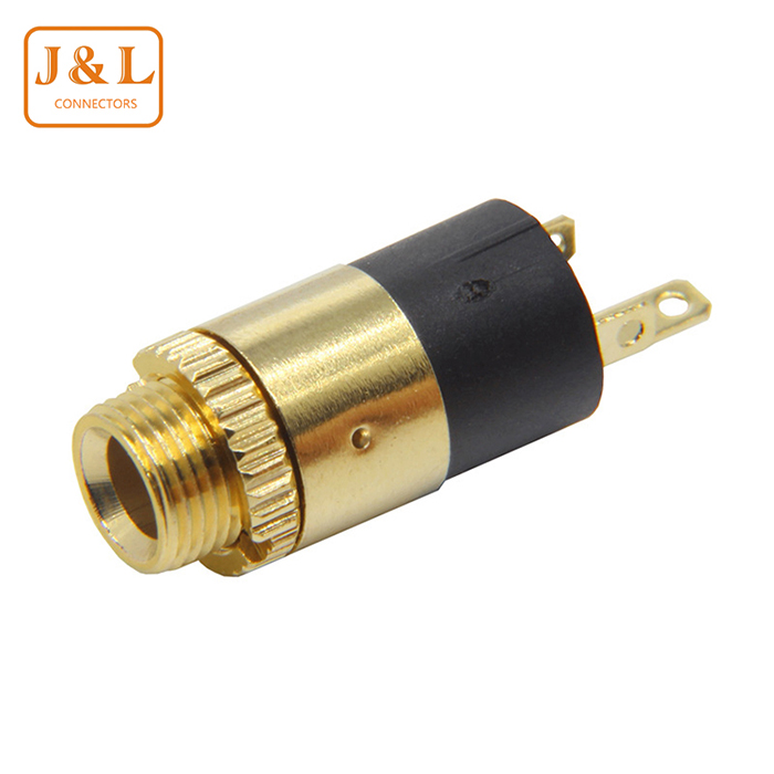 3.5MM圆柱形耳机插座PJ-392带螺母三脚镀金耳机音频视频插座