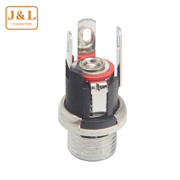 DC-025M电源插座三脚带螺纹焊线DC直流充电座30V3A大电流