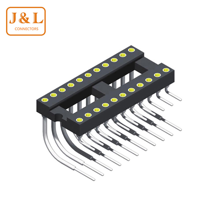 2.54mm间距 IC圆孔插座 直插 10/12/16/20/22P 窄体 侧插 集成电路IC