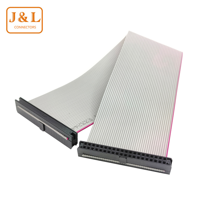 2.54mm端子连接线压接UL灰排线连接器2*20P黑色二件式IDC