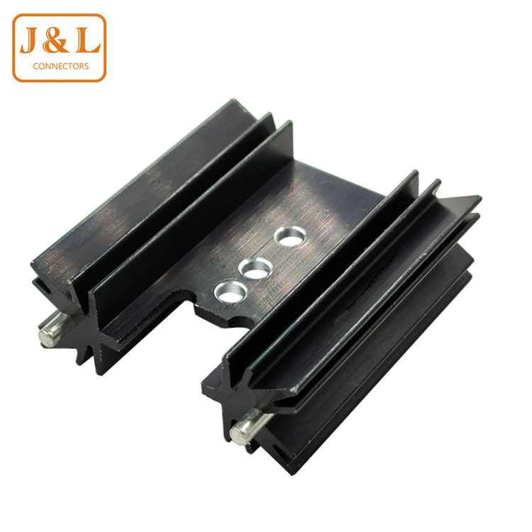 厂家直销铝型材音响梅花形mos管散热器铝合金黑色三极管散热器