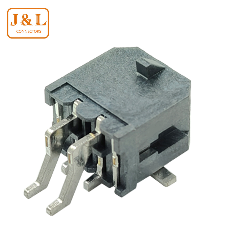 MX3.0连接器双排2*2P卧贴带扣针座（黑色LCP料）